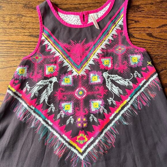 Deux par deux girl's sleeveless navy patterned boho lightweight dress - 10 - Picture 2 of 4